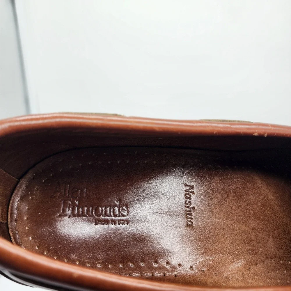 Allen Edmonds Nashua Loafers Men 11 B Narrow Black Brown Leather Kiltie Tassel